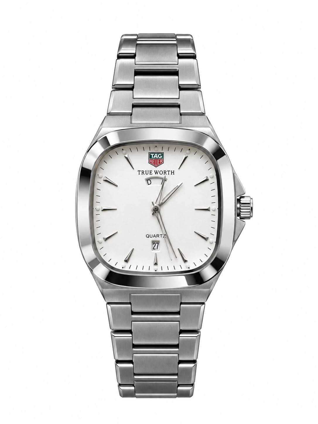 Trueworth Square Day-Date Chain Watch for Men