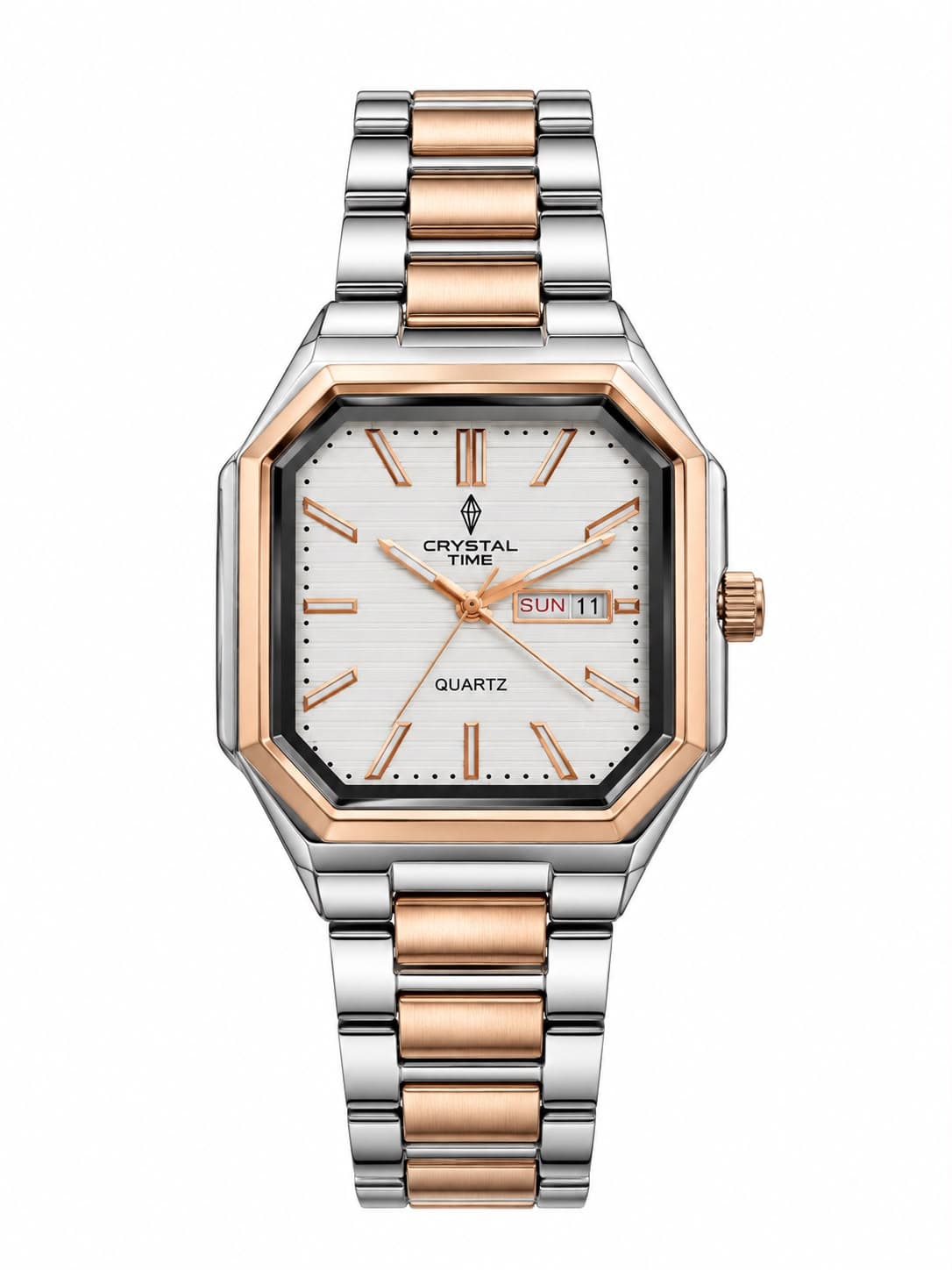 Crystal Time Square Day-Date Watch for Men