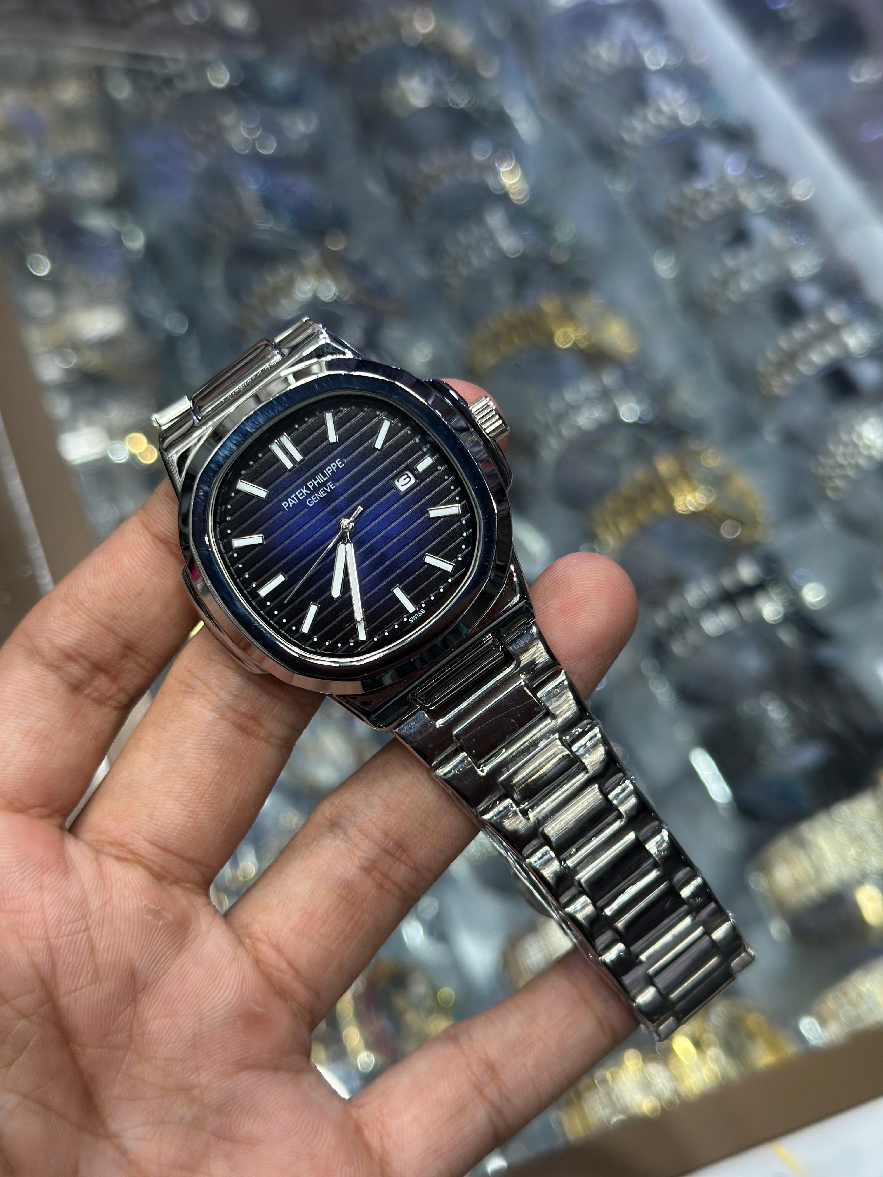 Patek Philippe Style Chain Watch with Colour Dial Options