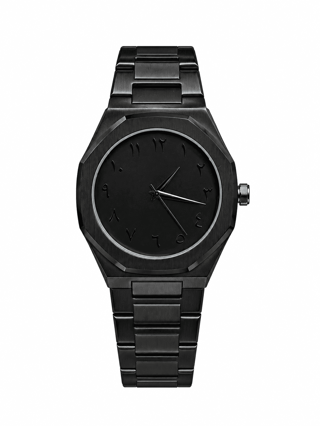 Aura Metal Black Octagonal Watch for Men